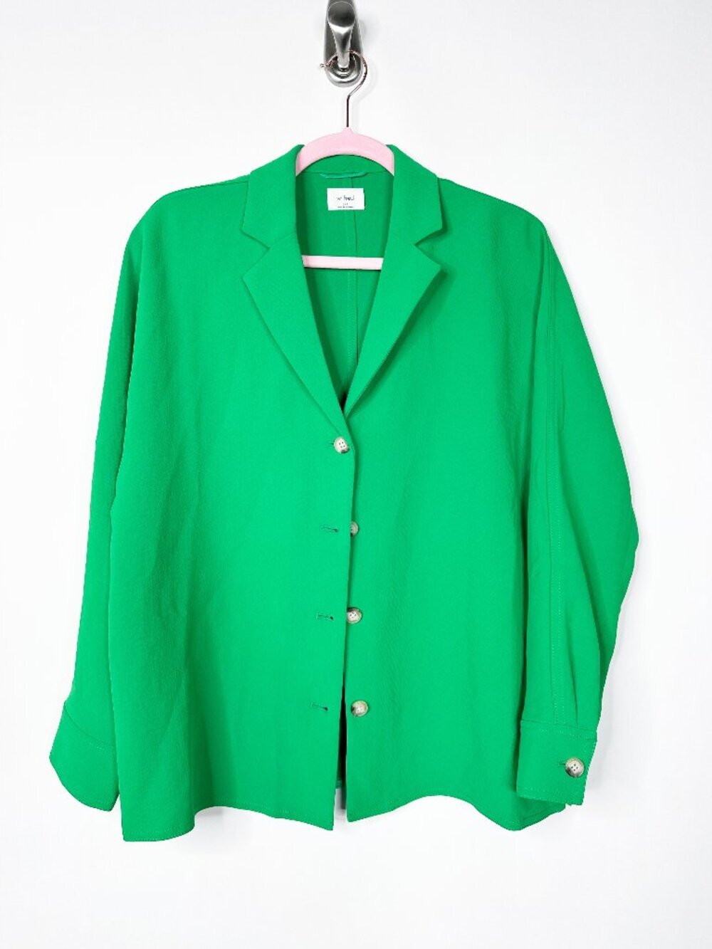 Aritzia Wilfred Freeform Shirt Button-Down Notched Lapel Green 2XS #A1835 - Picture 2 of 7